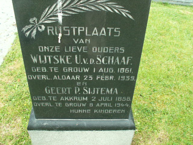 Grafsteen van Geert P. Sytema