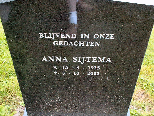 Grafsteen van Anna Sytema